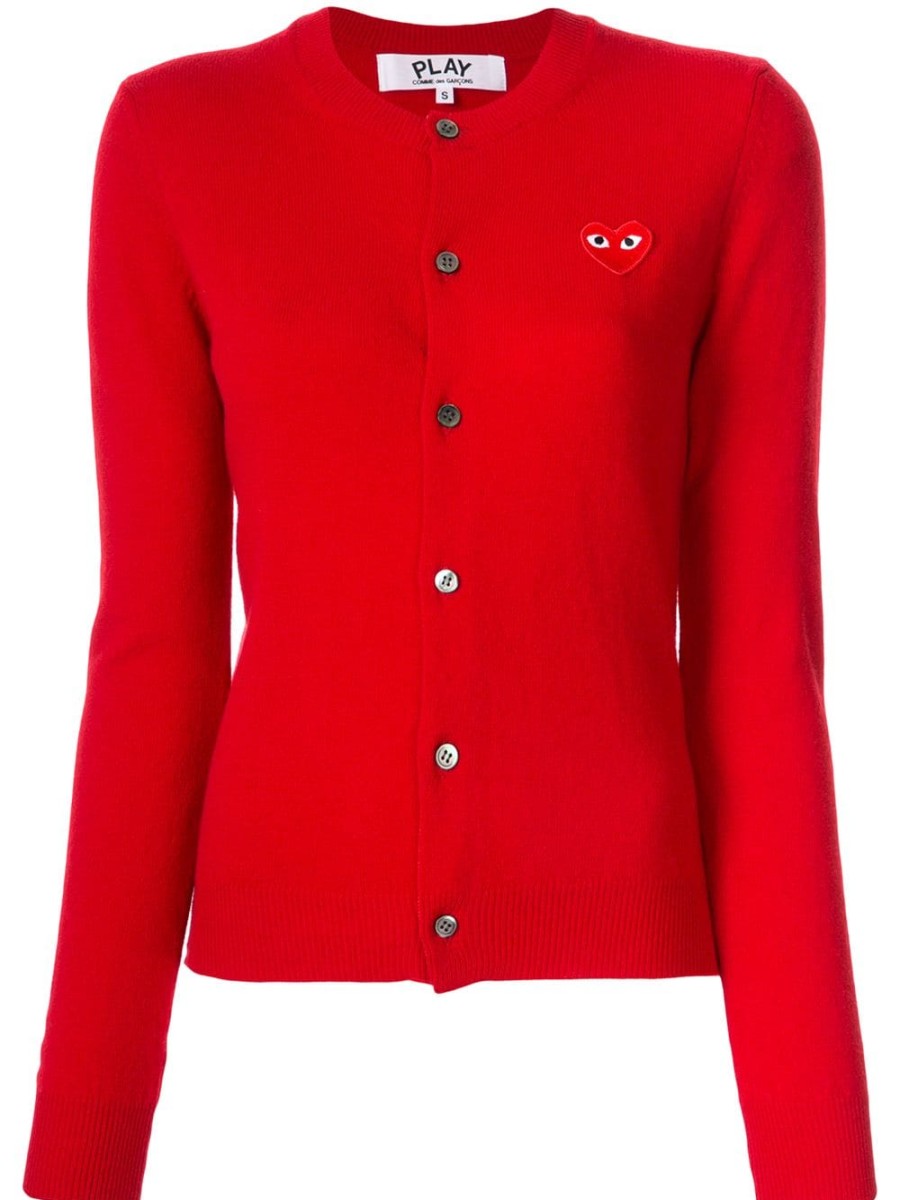 Frau Comme Des Garçons | Comme Des Garcons-Cardigan Mit Aufgesticktem Logo Und Knopfen Farfetch