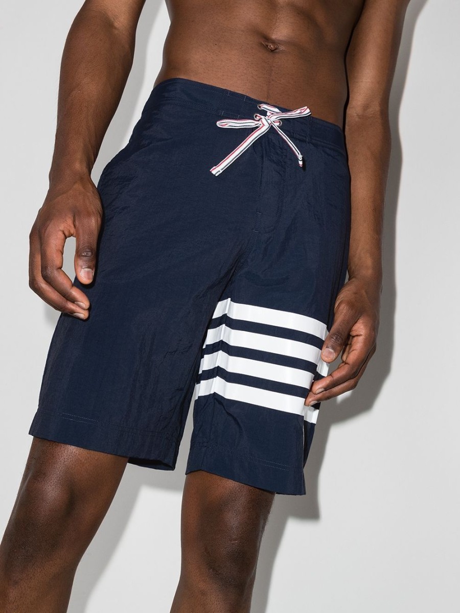 Mann Thom Browne | Thom Browne 4-Bar Swim Tech Boardshorts Farfetch