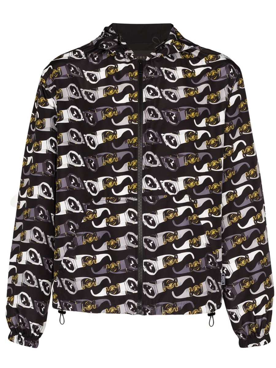 Mann Versace | Versace-Jacke Mit Kapuze Und Sonnenbrillen-Print Farfetch