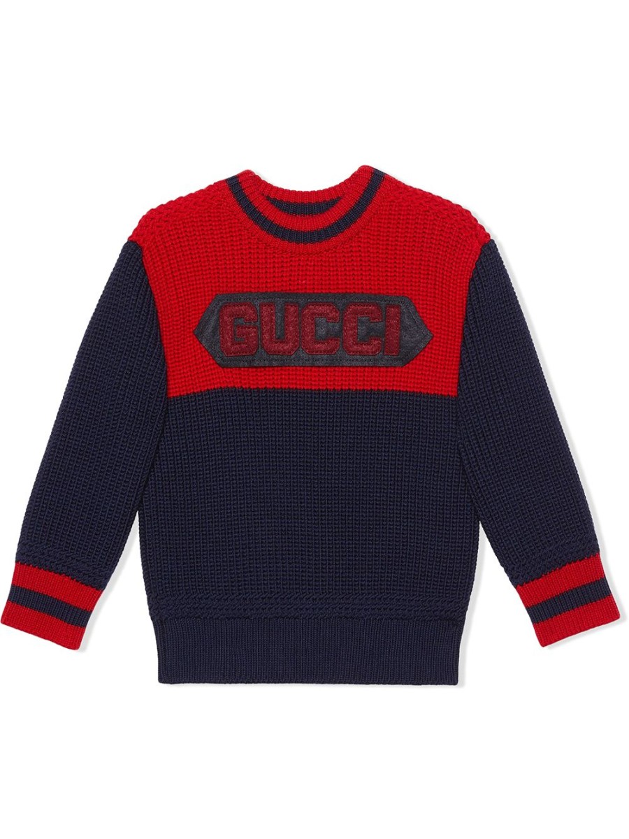 Kinder Gucci Kids | Gucci Kids Gucci Patch Rundhalspullover - Farfetch