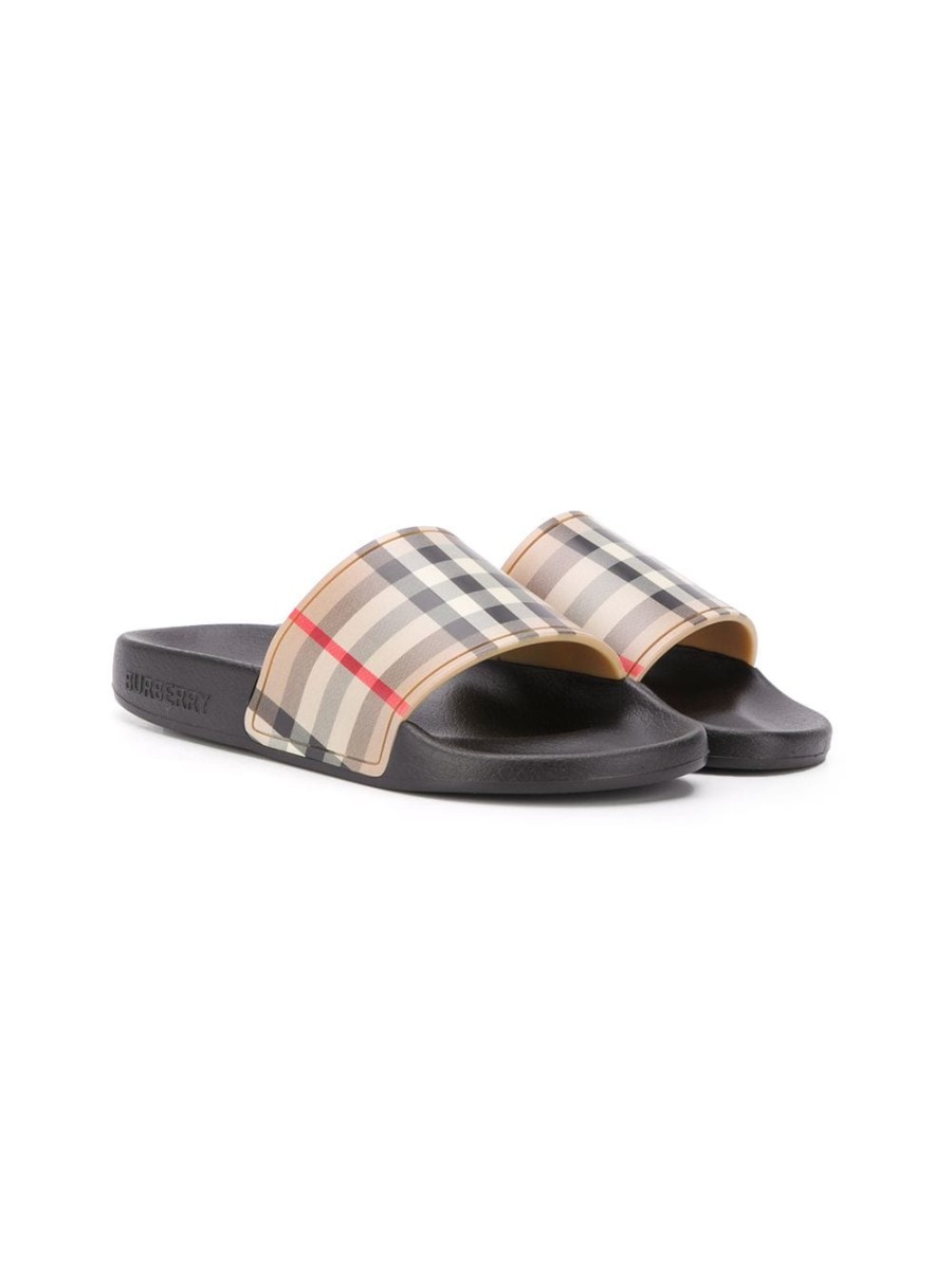 Kinder Burberry Kids | Burberry-Slides Mit Vintage-Check Fur Kinder - Farfetch