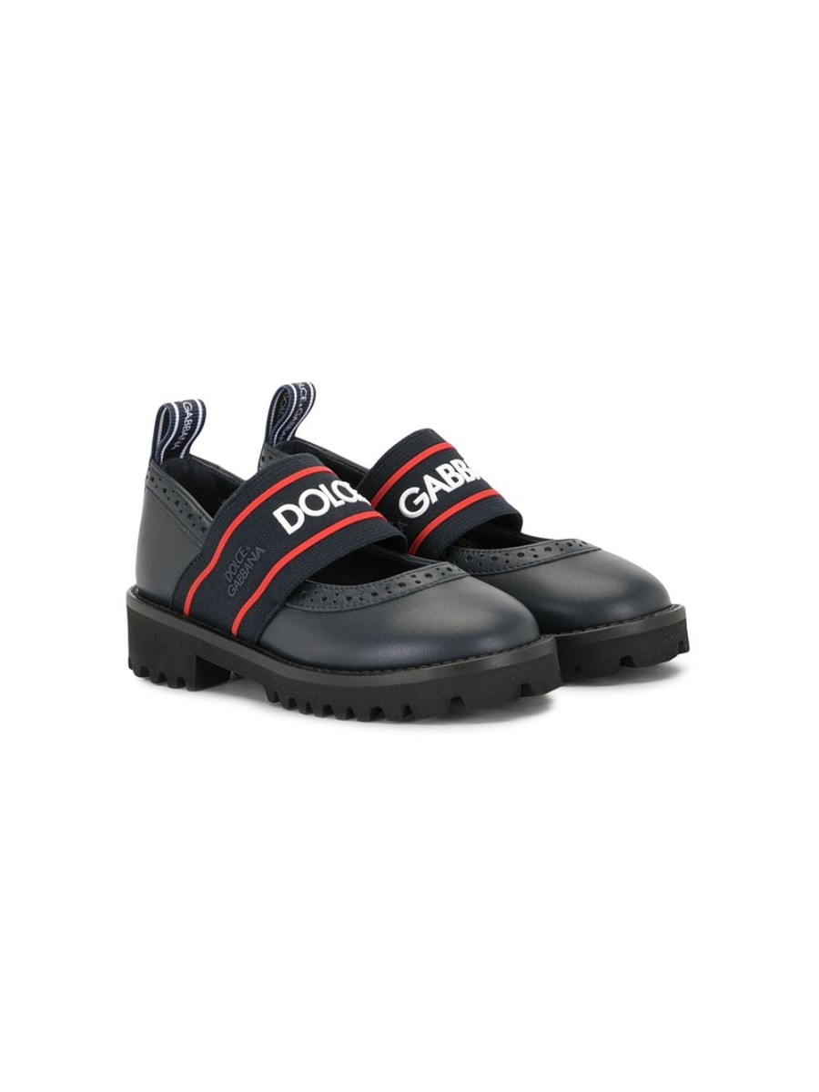 Kinder Dolce & Gabbana Kids | Dolce & Gabbana Kinder-Mary-Jane-Schuhe Aus Leder Mit Logoband Farfetch