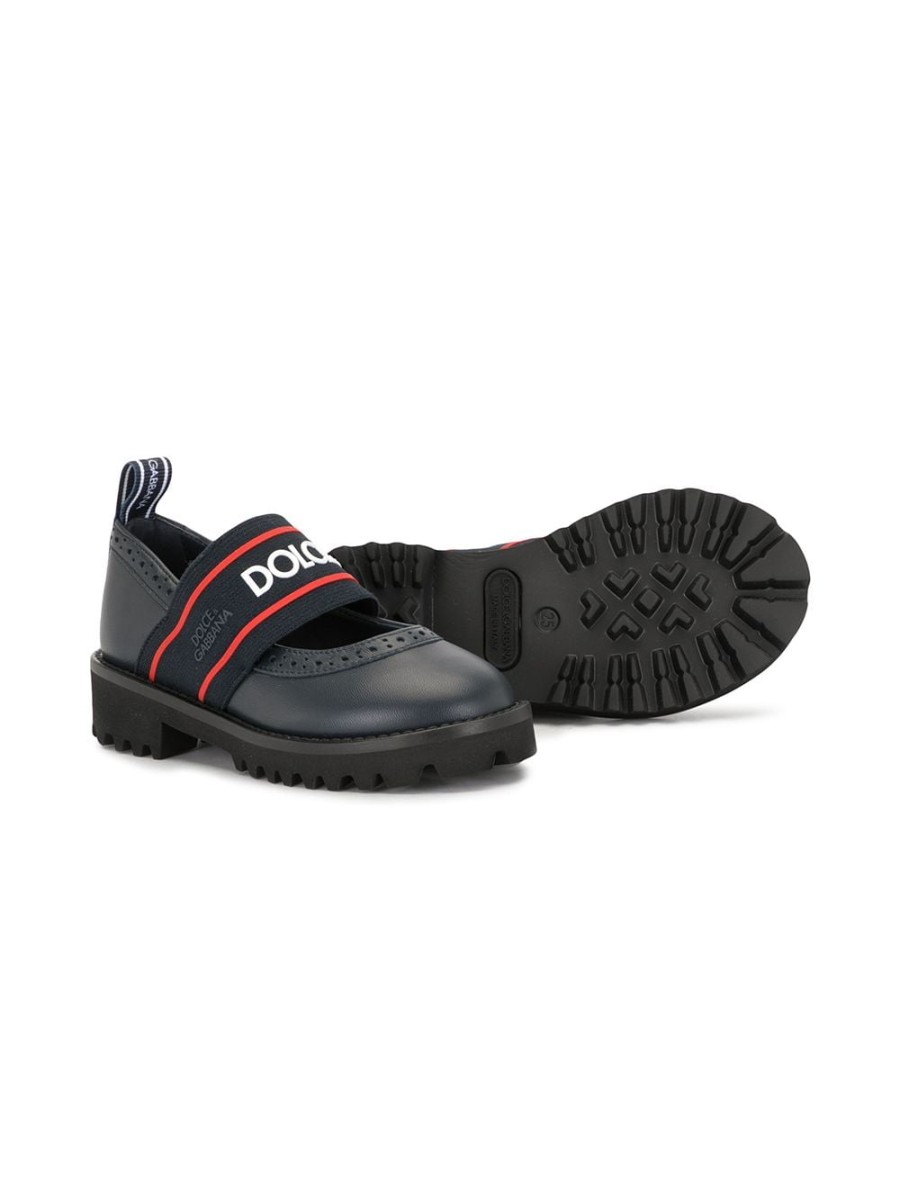 Kinder Dolce & Gabbana Kids | Dolce & Gabbana Kinder-Mary-Jane-Schuhe Aus Leder Mit Logoband Farfetch