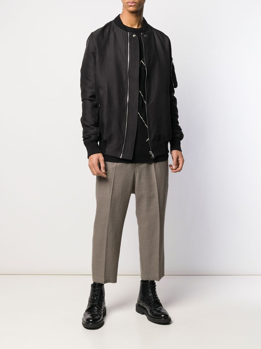 Mann Rick Owens | Rick Owens Bomberjacke Mit Rippkragen Farfetch