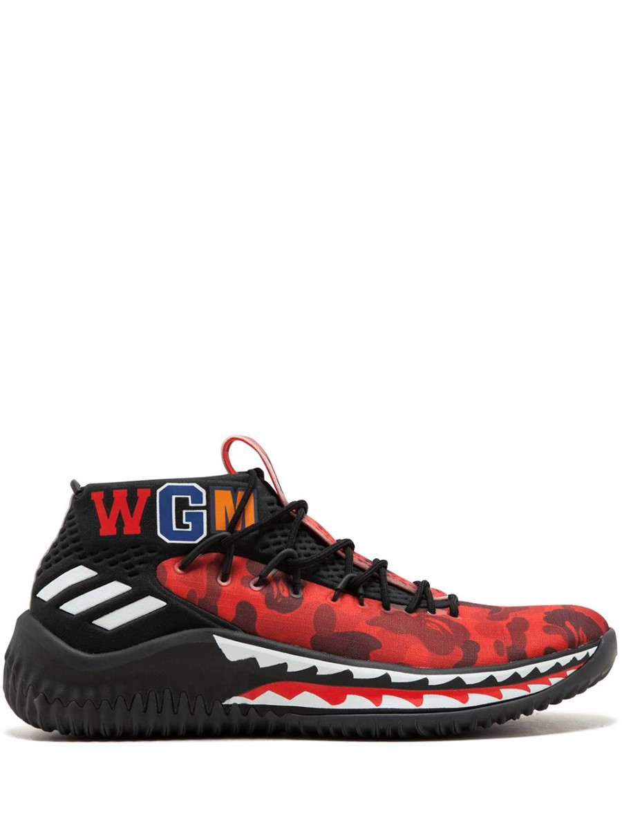 Mann adidas | Adidas X Bape Dame4 „Red Shark Abc Camo" Sneakers Farfetch