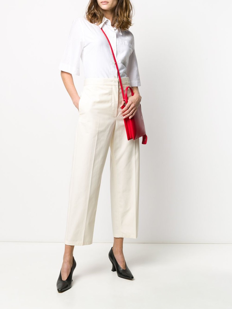 Frau Jil Sander | Jil Sander Lang Kurz Geschnittene Hose Mit Geradem Bein Farfetch