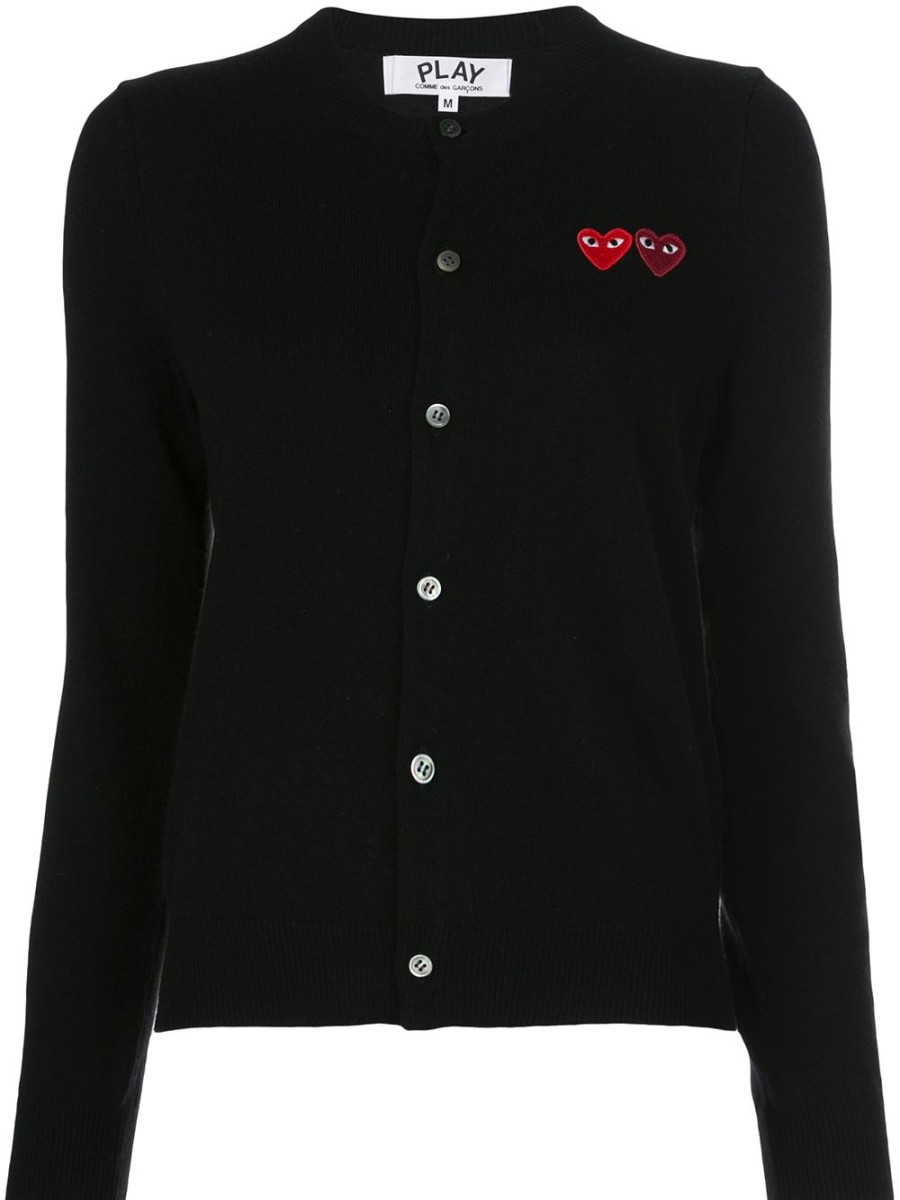 Frau Comme Des Garçons Play | Comme Des Garcons Play Cardigan Mit Doppeltem Herz-Patch Farfetch