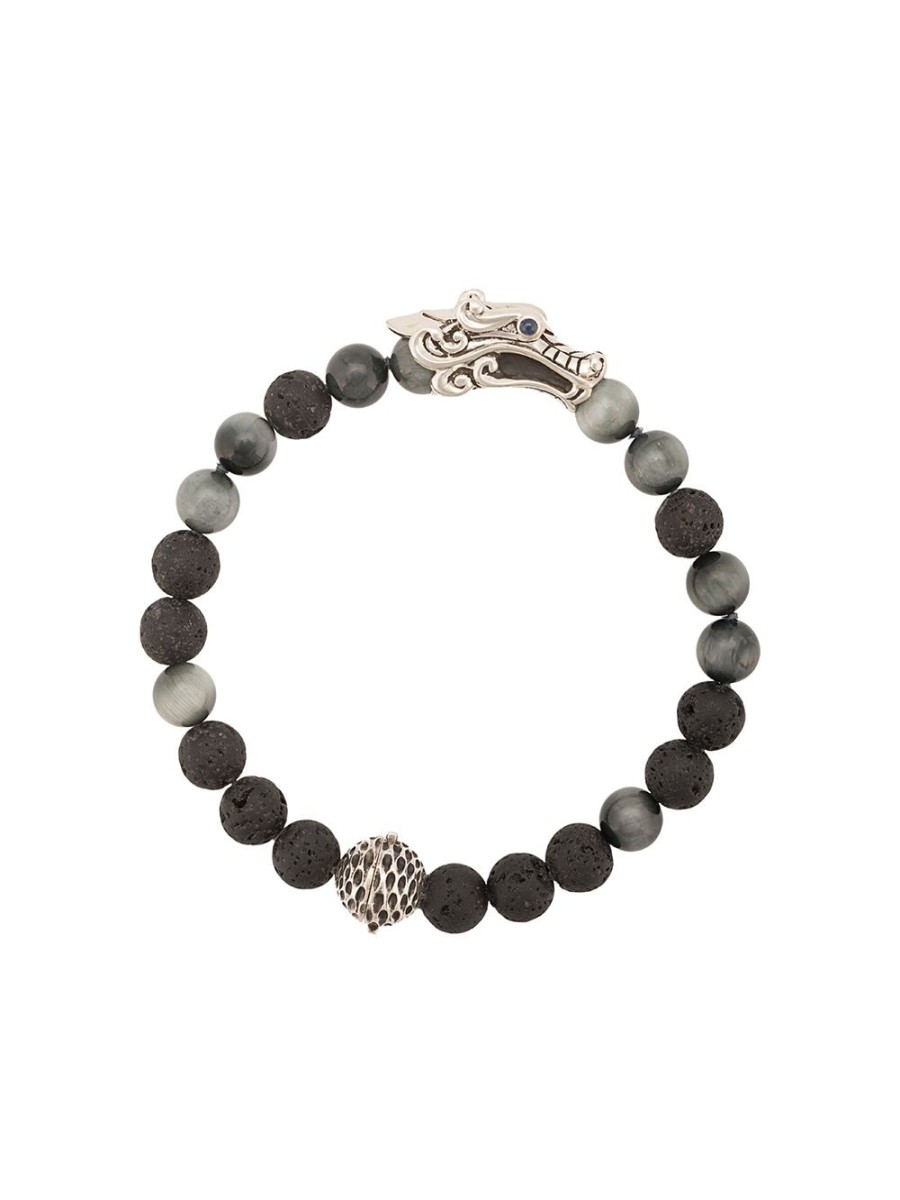 Mann John Hardy | John Hardy Legends Naga Mixed Bead Armband Aus Silber Und Saphir Mit Station Farfetch