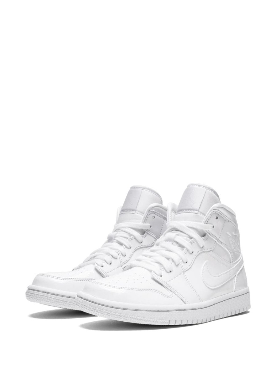 Frau Jordan | Jordan Air Jordan 1 Mid „Triple White Patent Leather" Sneakers Farfetch