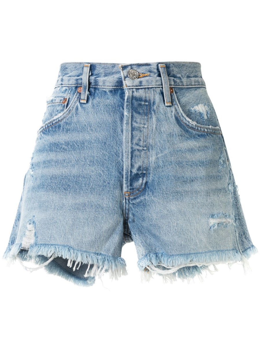 Frau AGOLDE | Agolde Swap Meet Distressed Shorts Farfetch